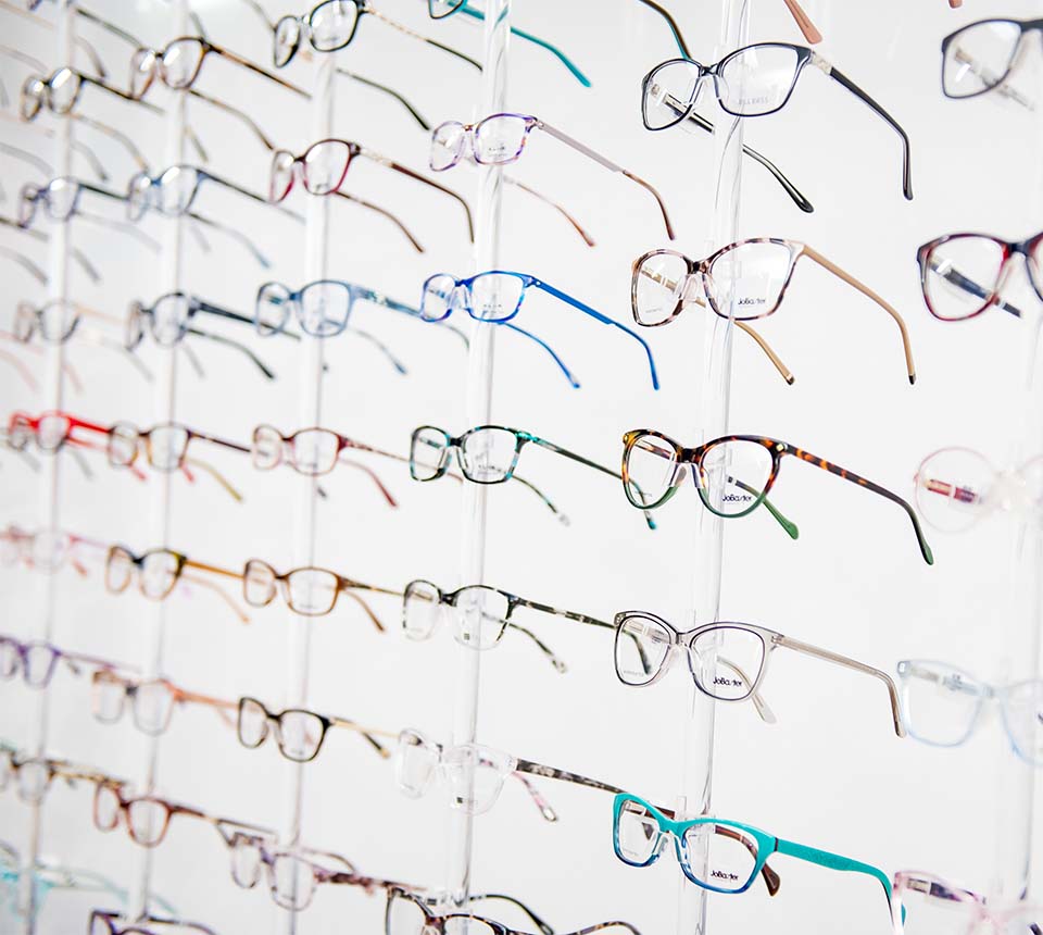 Range of frames available at Gareth Edwards Optometrist